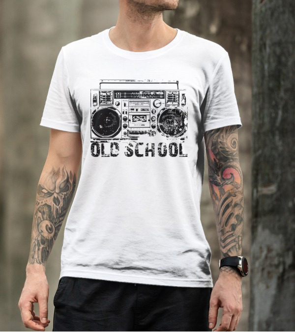 Old School Boombox Retro Radio Tape Deck T-Shirt