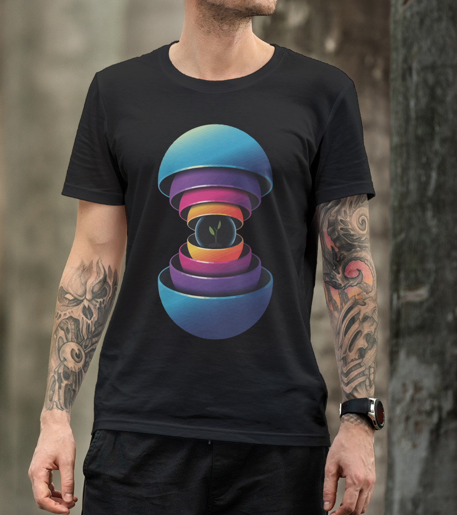 Saving Hope Vibrant Geometric Seedling Sphere T-Shirt