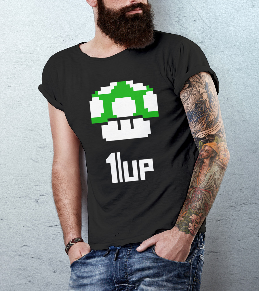 1Up Mushroom Pixel T-Shirt