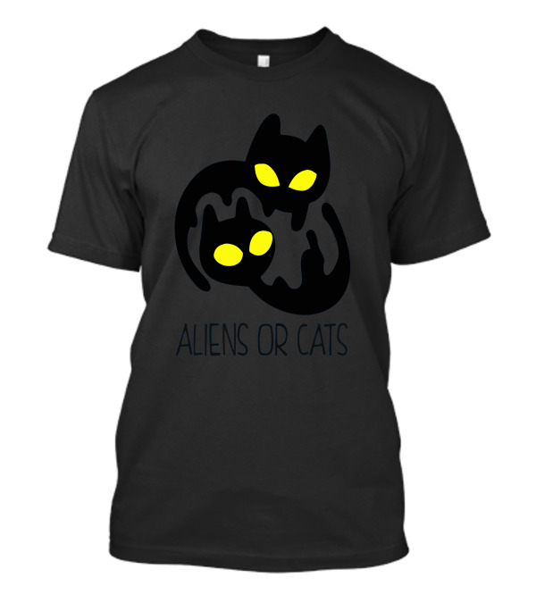 ALIENS OR CATS Yellow Eyes Dark Mystique T-Shirt