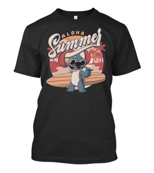 Aloha Summer Funny Alien Beach Surf Vibes T-Shirt