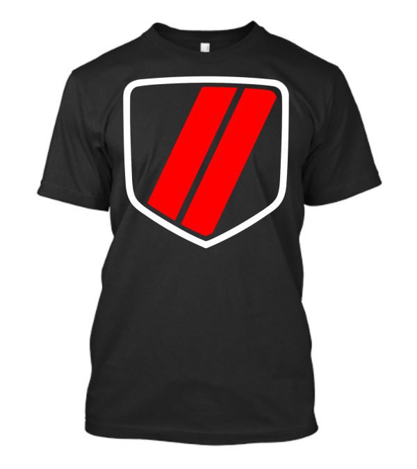 American Muscle Stripe Red Shield Emblem T-Shirt