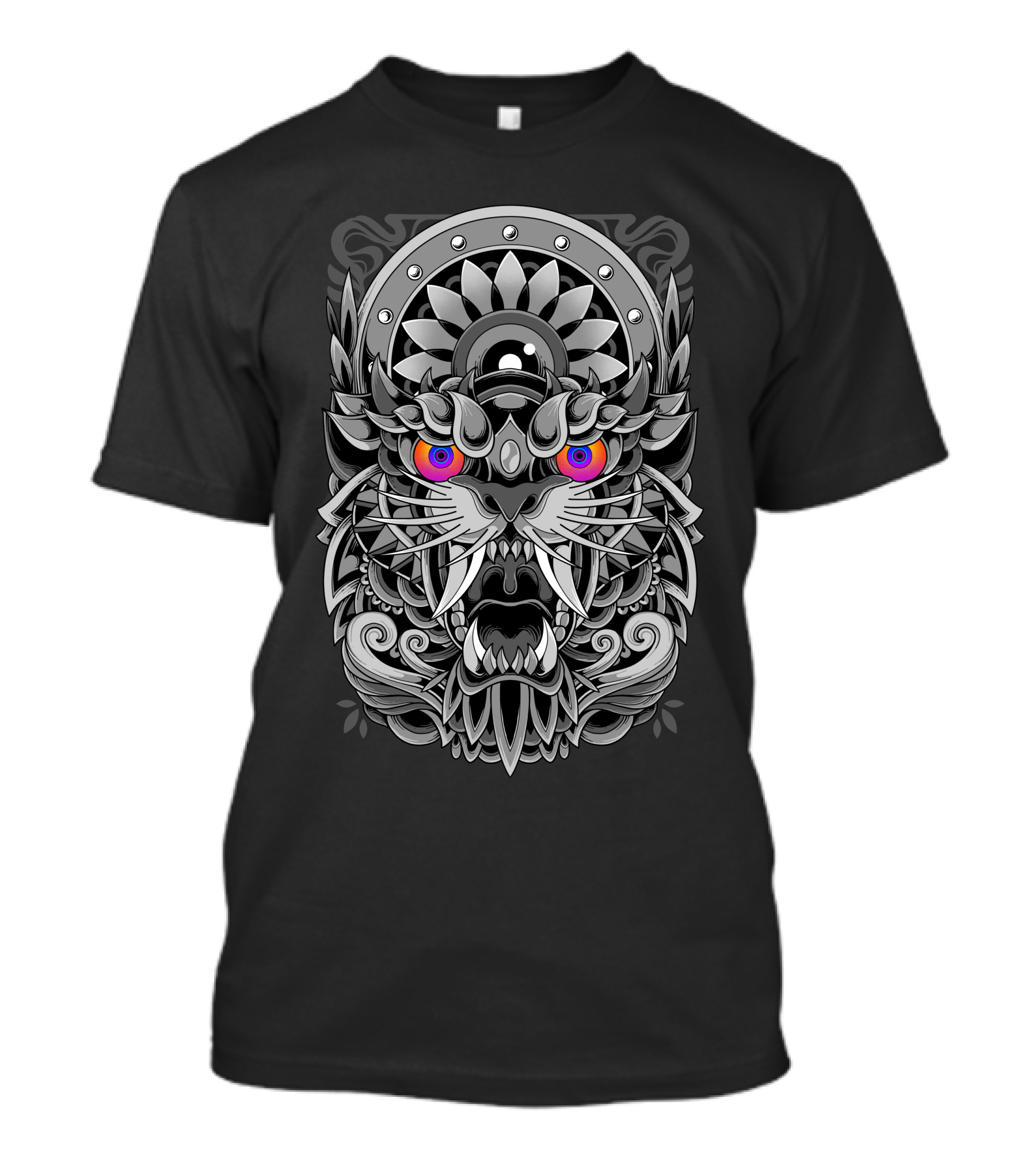 Angry Tiger Tribal Mandala T-Shirt