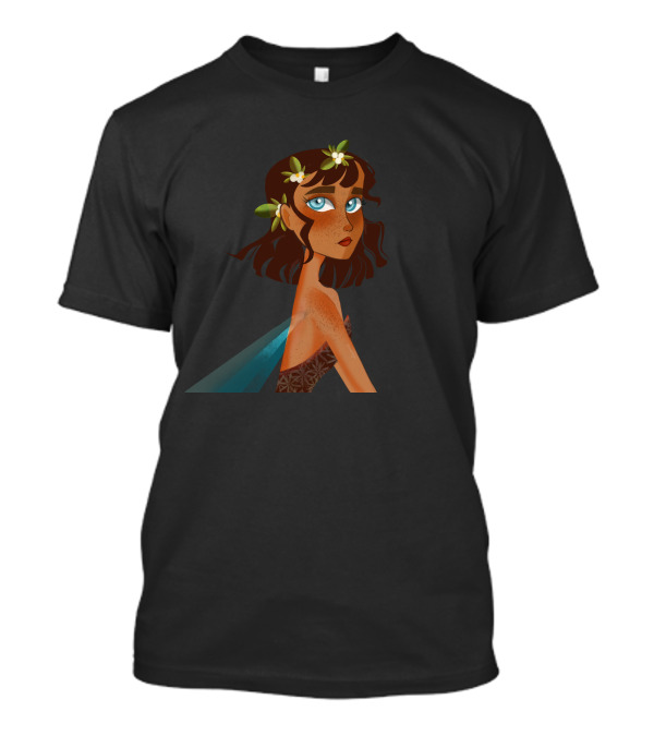Artist Corner Meforya Floral Hair Accessory Freckled Character T-Shirt