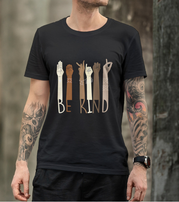 Be Kind Sign Language ASL Melanin Interpreter Teachers T-Shirt
