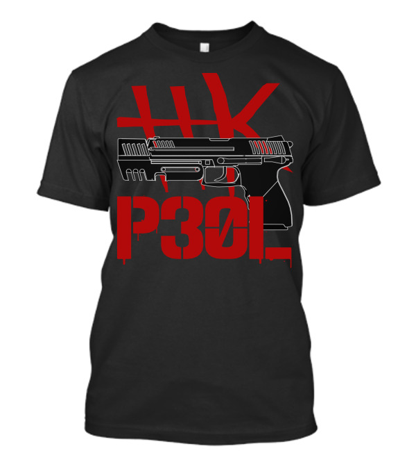 HK P30L Handgun Outline In T-Shirt