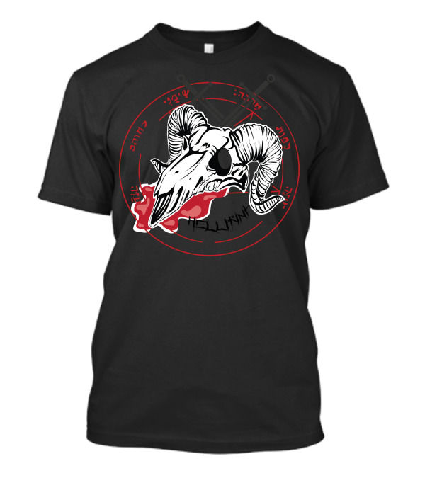 HELLPRINT BAPHOMET RAM SKULL RED BLOOD CIRCLE T-Shirt