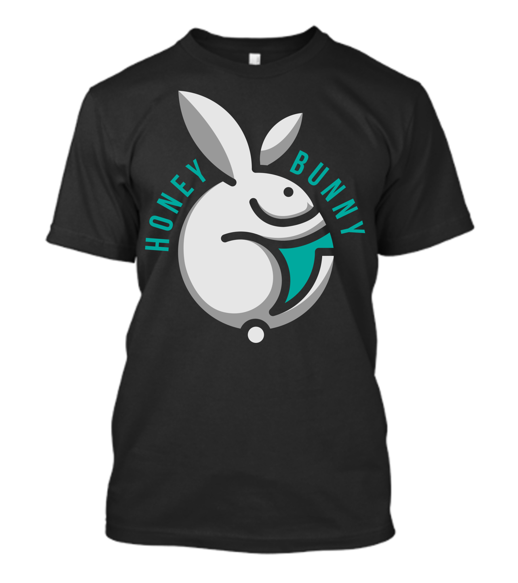 Honey Bunny Rabbit Logo With Stylized White Rabbit And Green Accents T-Shirt