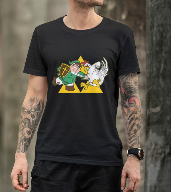 Hylian Guy Triforce Chicken Battle T-Shirt