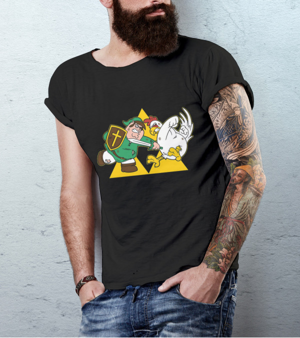 Hylian Guy Triforce Chicken Battle T-Shirt