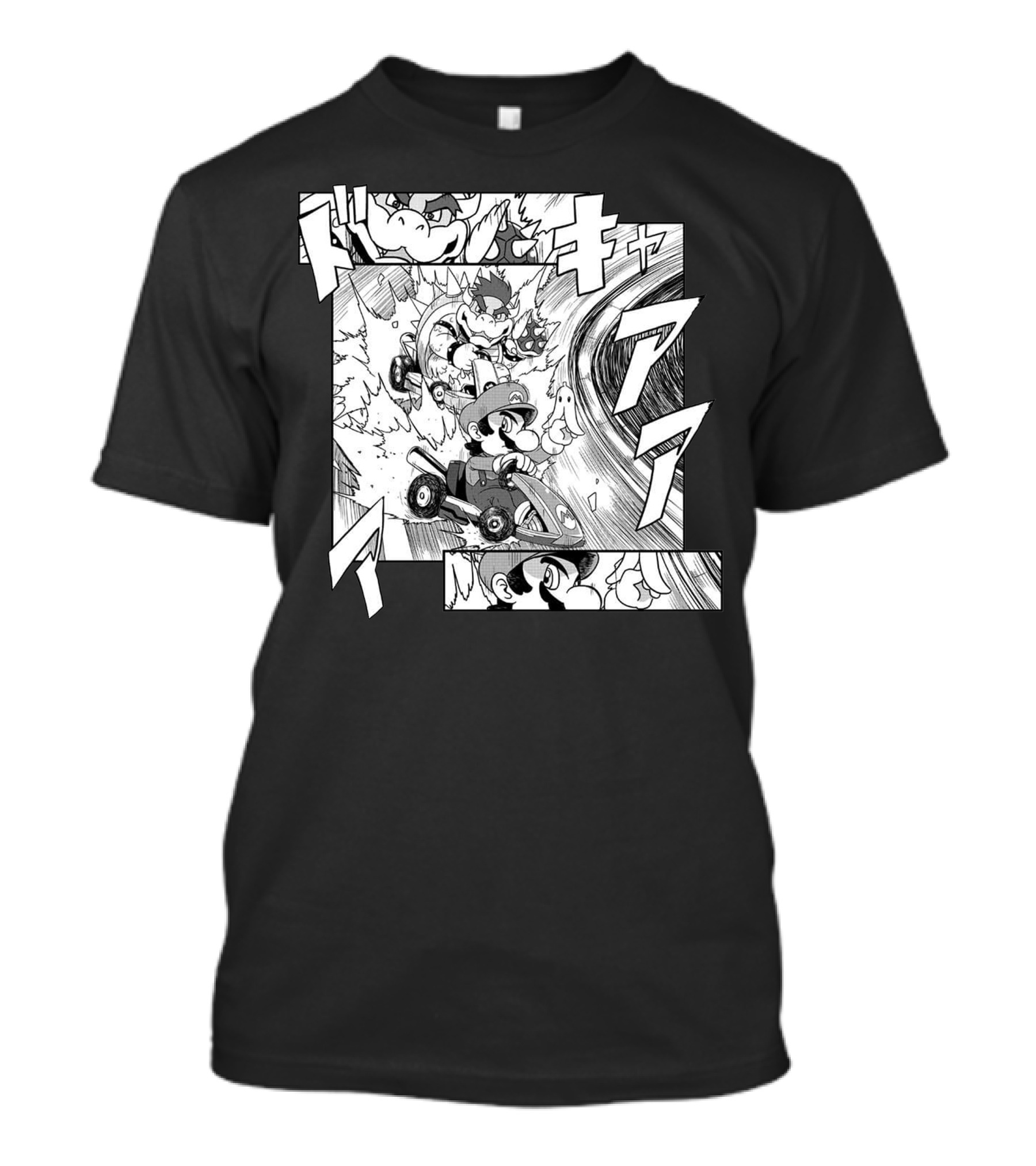 Initial Kart Manga Style Racing Adventure With Bowser And Mario T-Shirt