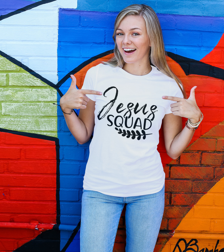 Jesus Squad Faithful Leaf Motif T-Shirt