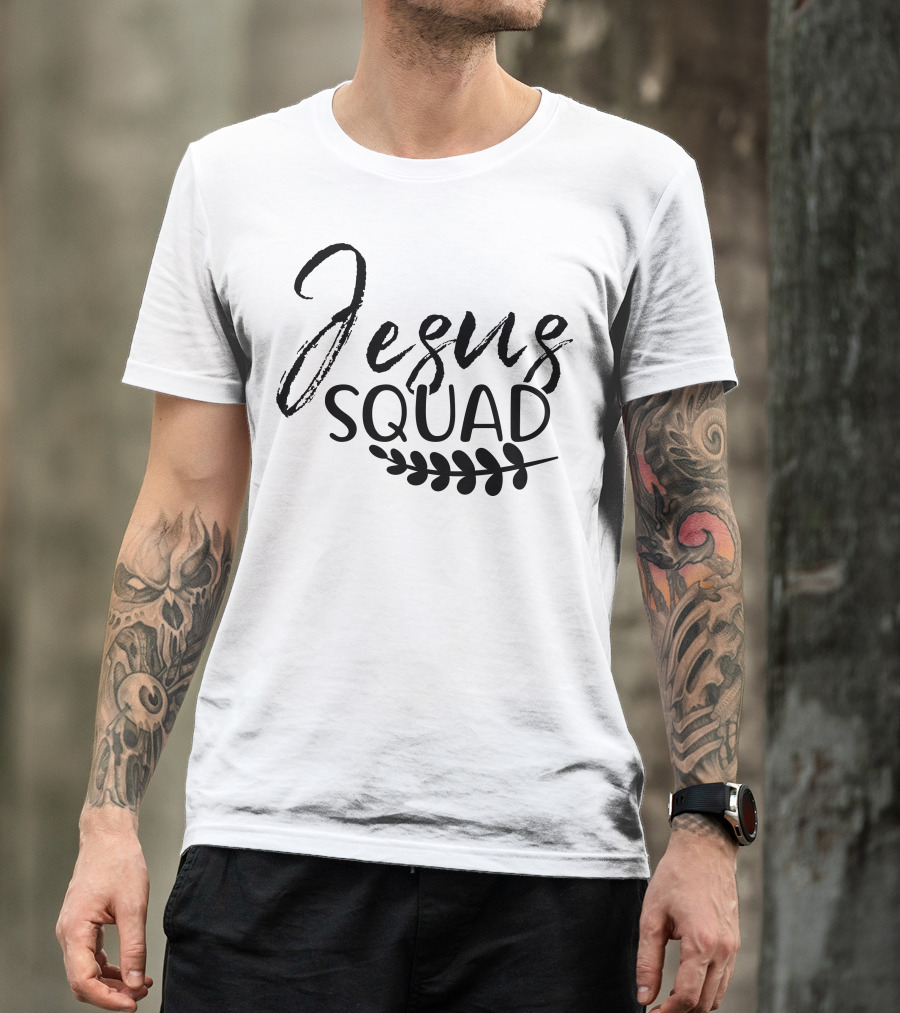 Jesus Squad Faithful Leaf Motif T-Shirt