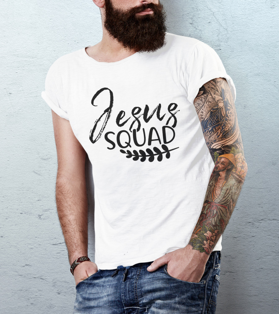 Jesus Squad Faithful Leaf Motif T-Shirt