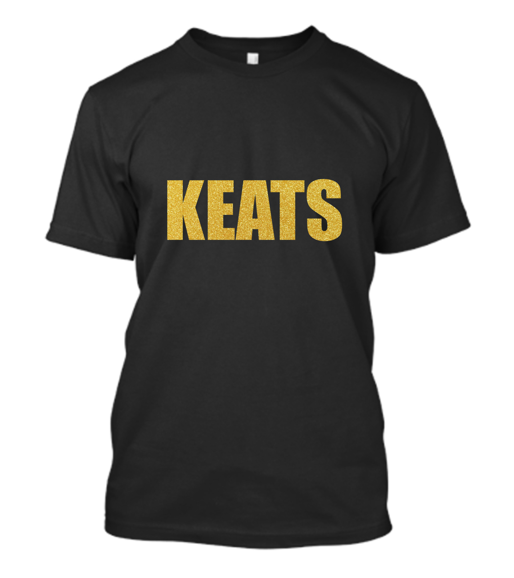 KEATS Quality Gold Glitter Text T-Shirt