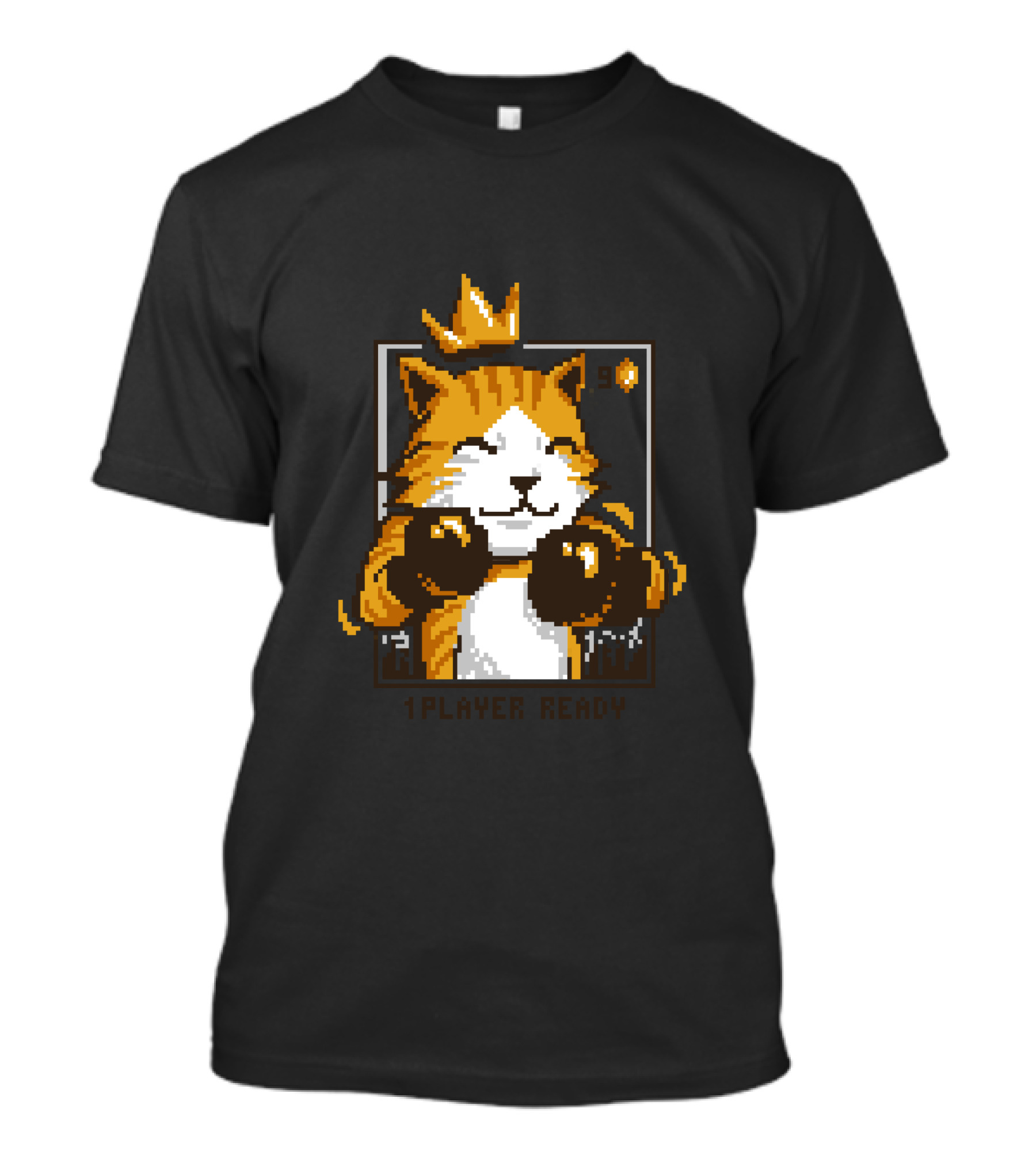 King Punch Pixel Cat Player Ready T-Shirt