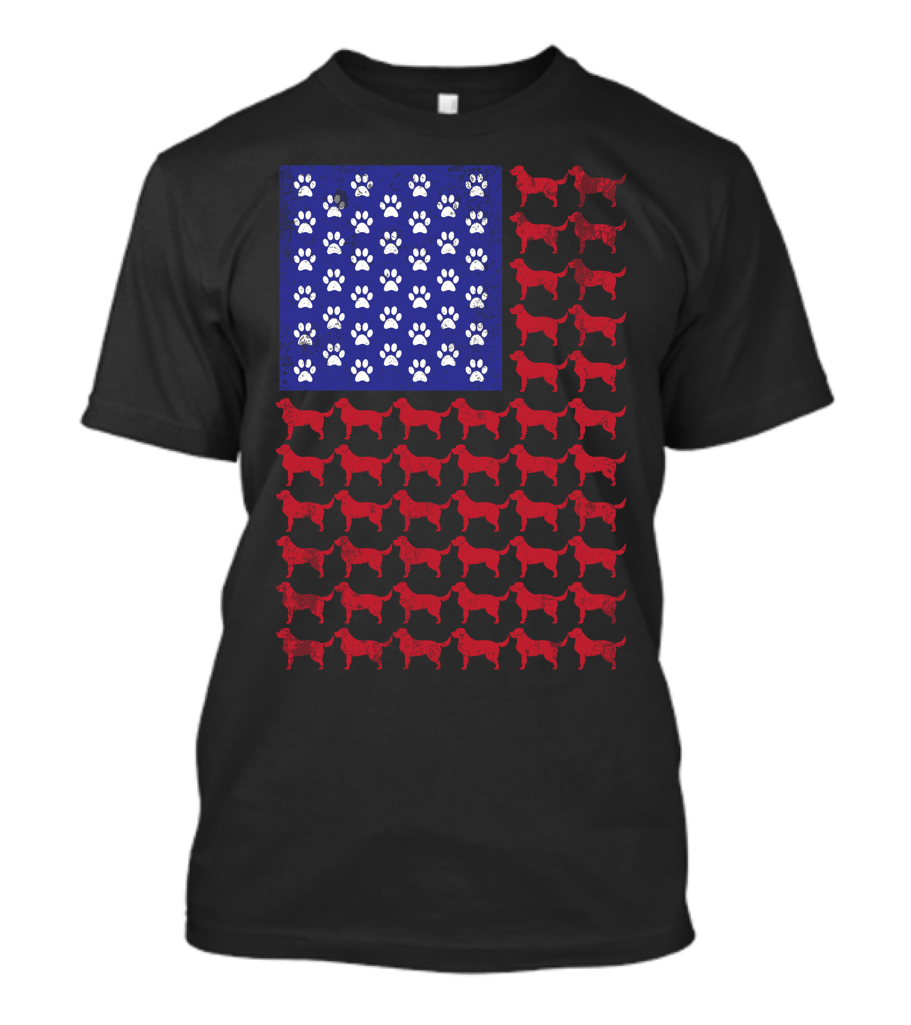 Labrador Retriever American Flag Paw Prints T-Shirt