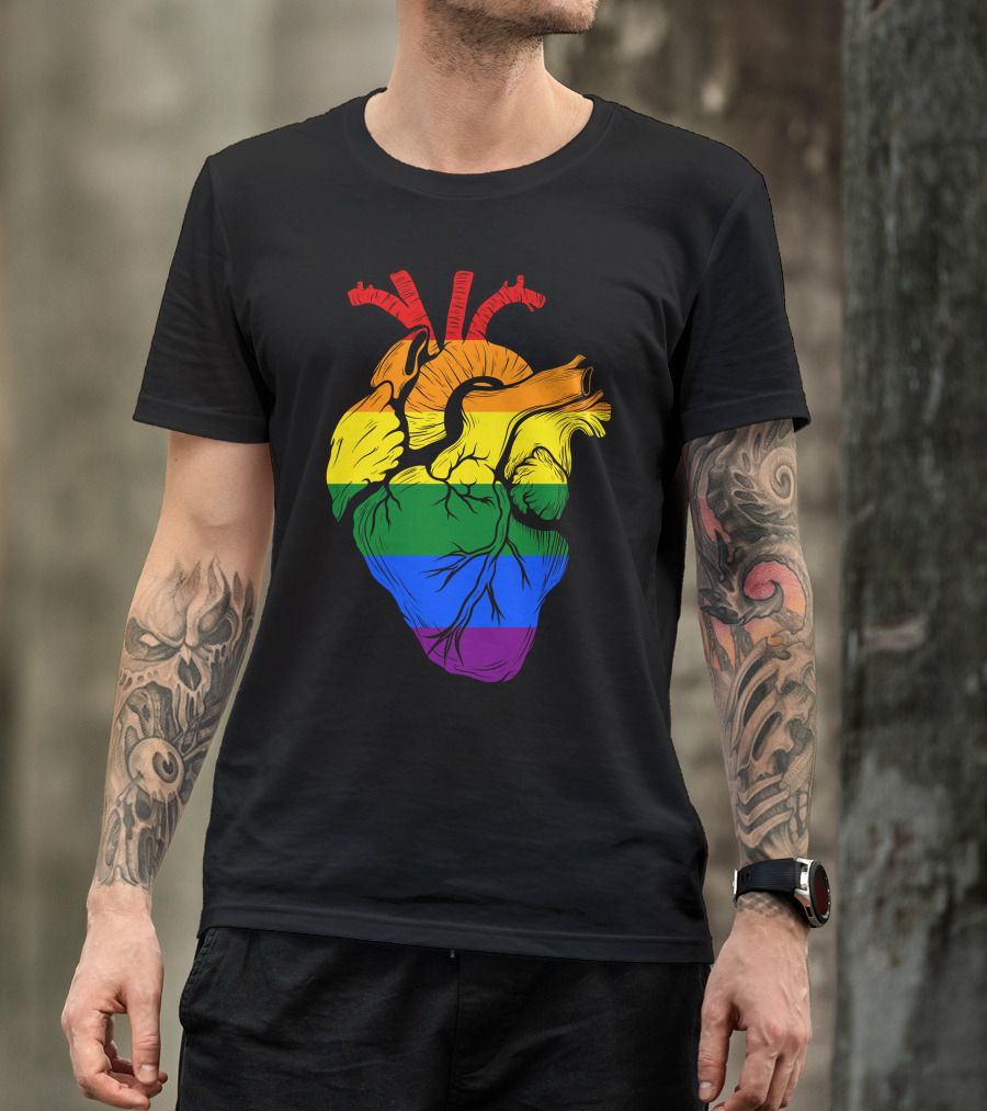 LGBT Rainbow Human Heart Pride T-Shirt