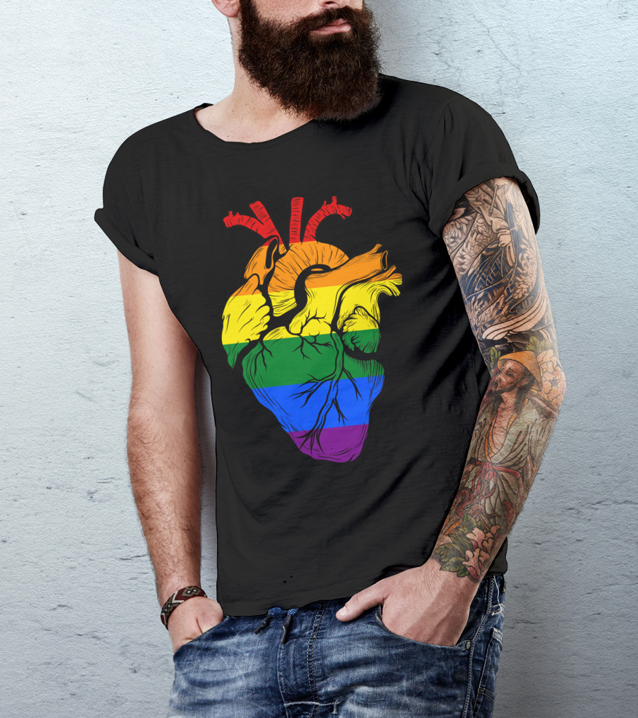 LGBT Rainbow Human Heart Pride T-Shirt