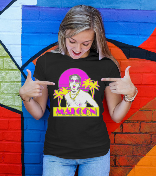 Maloon Vice Neon Sunset Tri Blend Palm Aesthetic T-Shirt