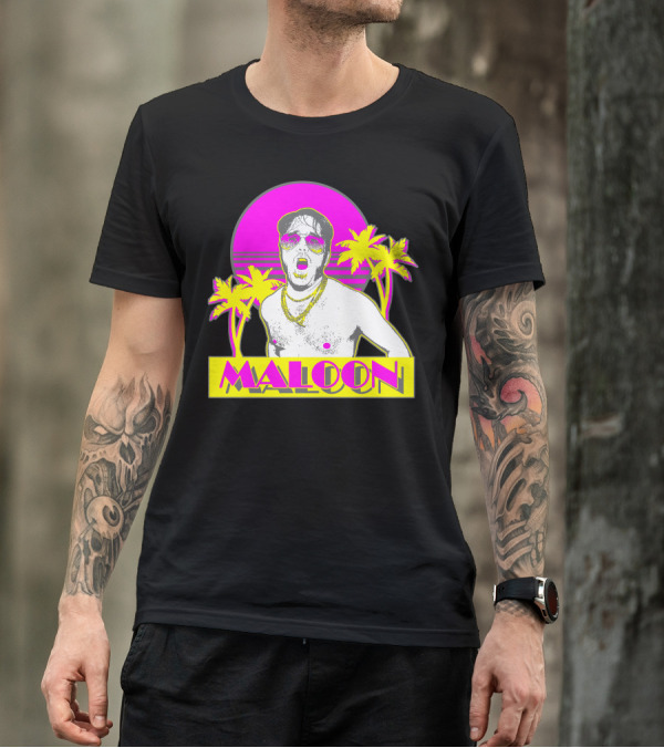 Maloon Vice Neon Sunset Tri Blend Palm Aesthetic T-Shirt