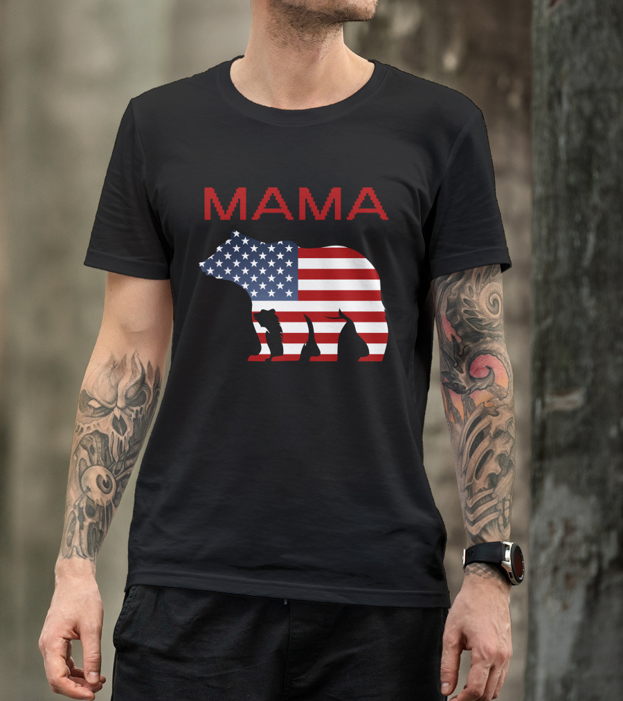 Mama Bear American Flag T-Shirt