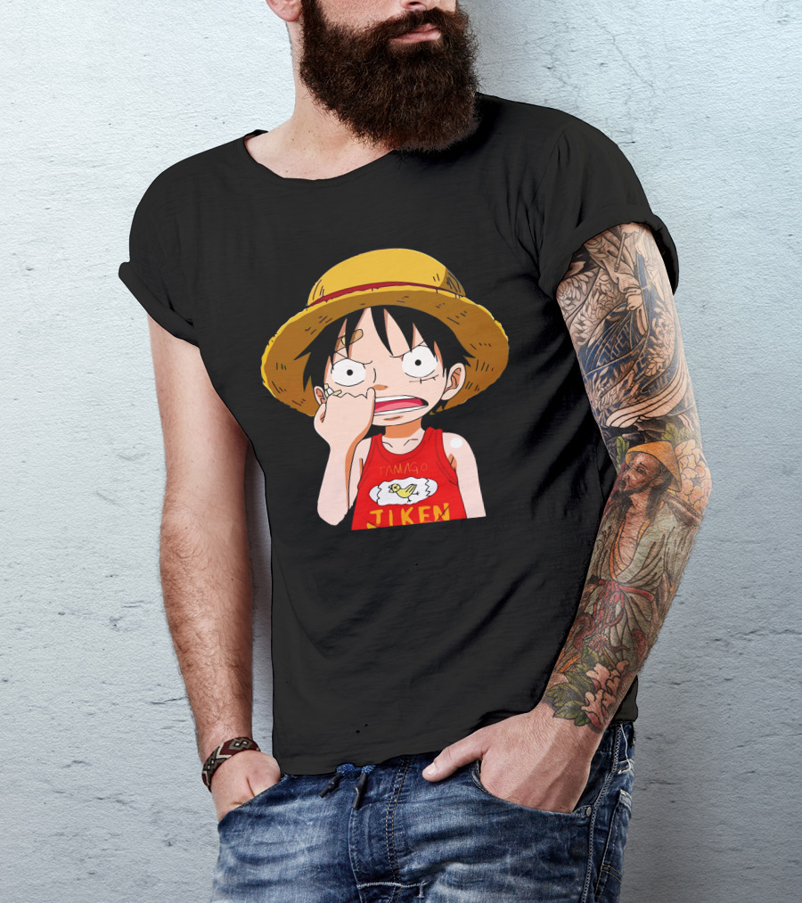 Monkey D Luffy Tamago Jiken Shirt Straw Hat Pirate One Piece Character T-Shirt