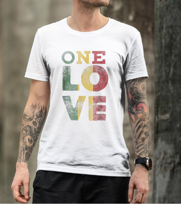 One Love Rasta Reggae Colors T-Shirt