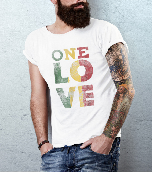 One Love Rasta Reggae Colors T-Shirt