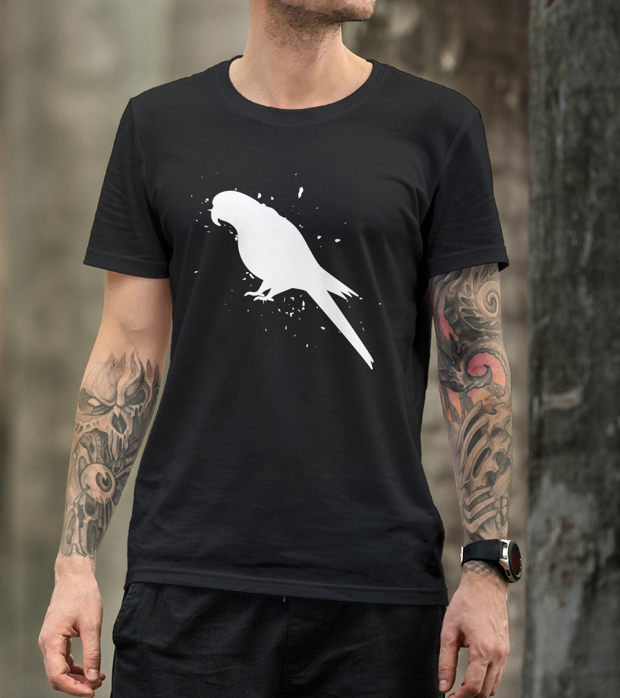 Parot M3acaw Silhouette Bird Splash Contrast T-Shirt