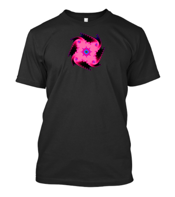 Pink Fractal Spiral Abstract T-Shirt