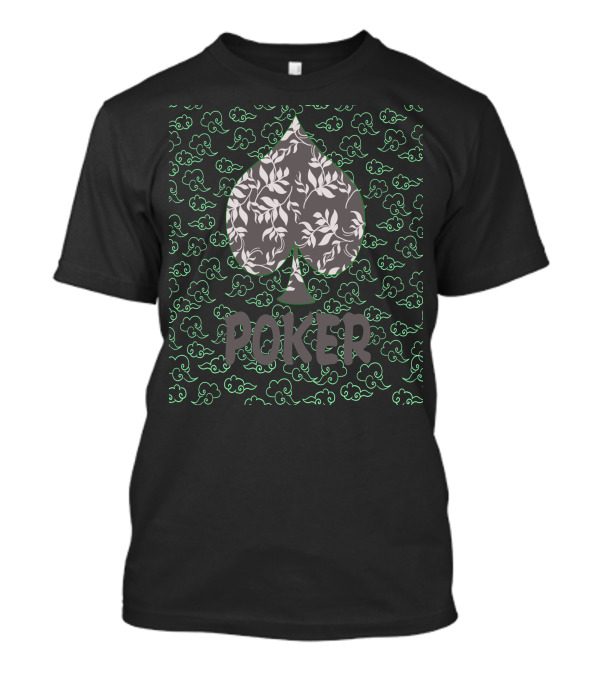 Poker Spade With Floral And Swirling T-Shirt