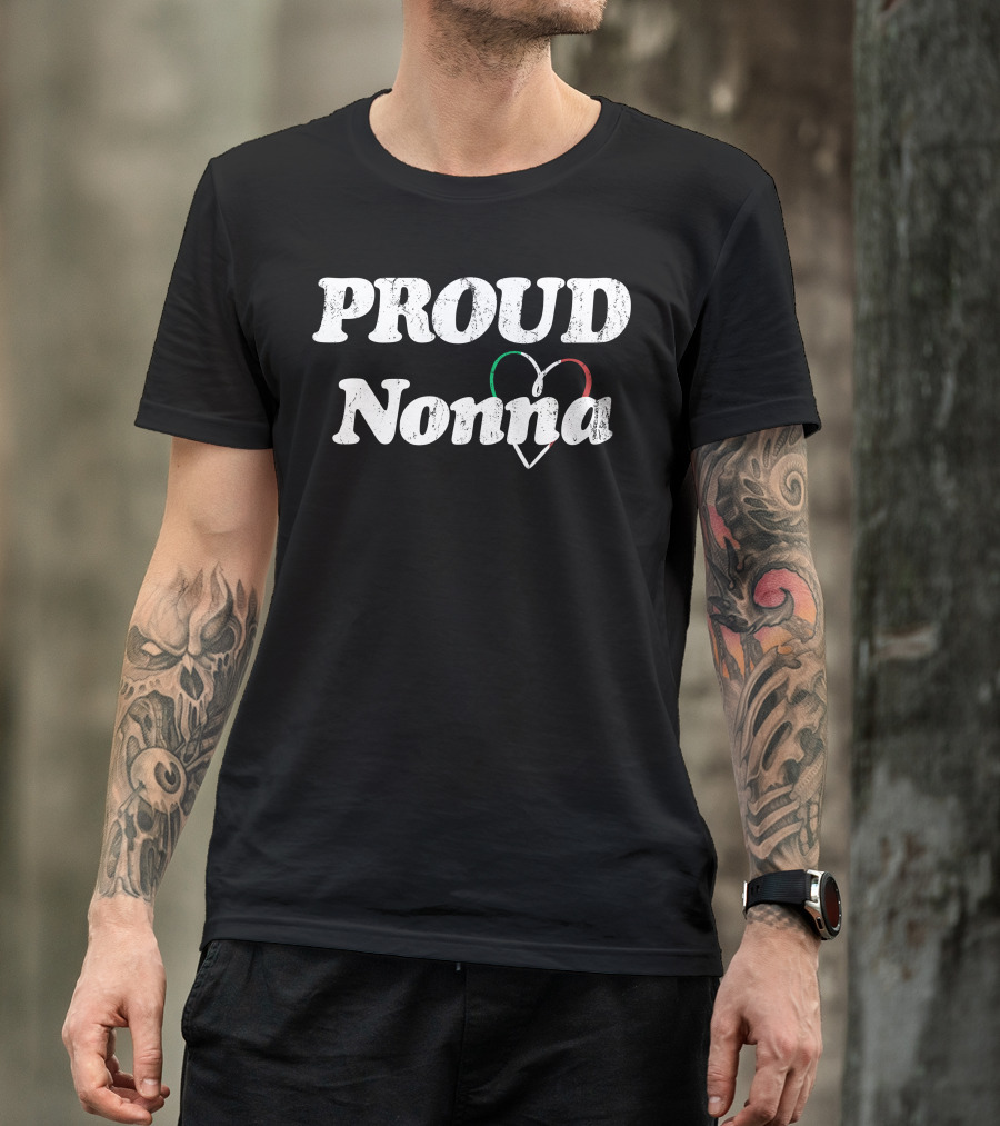 Proud Nonna Heart Italian Colors For T-Shirt