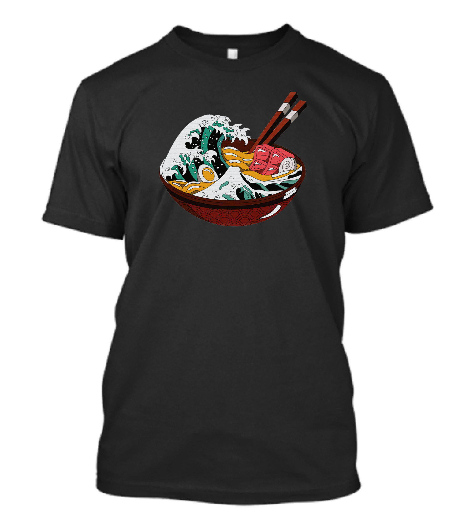 The Great Ramen Wave Bowl Japan Noodle Art Mashup T-Shirt