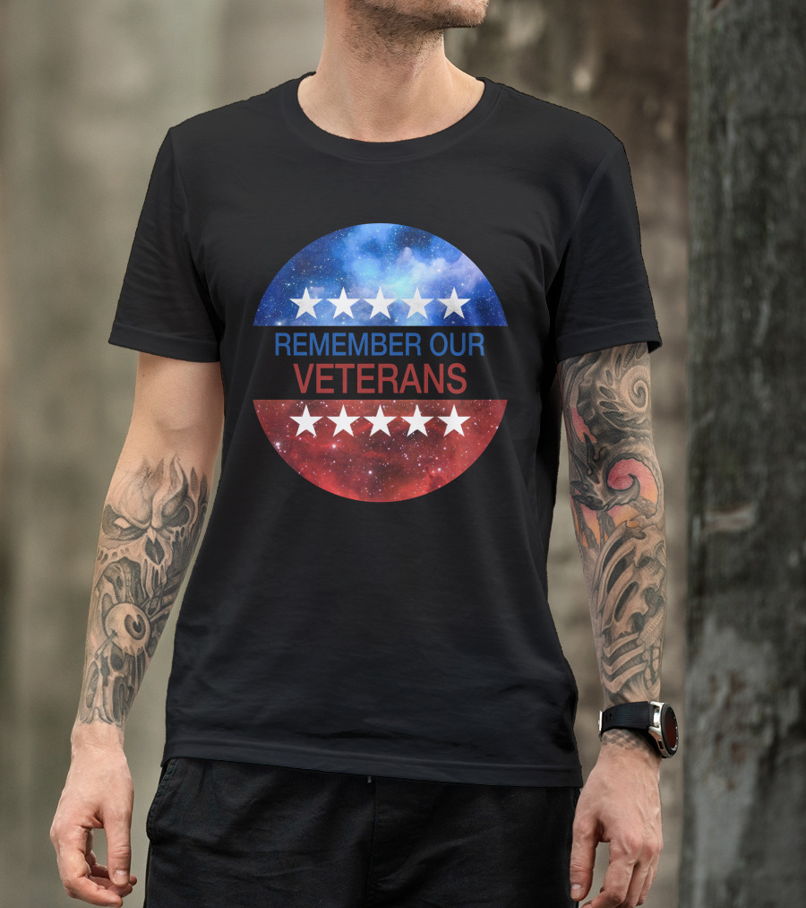 Remember Our Veterans Stars And Galaxy Circle T-Shirt