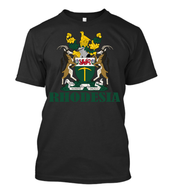 Rhodesia Coat Of Arms Sable Antelope Shield Nomine Digna T-Shirt
