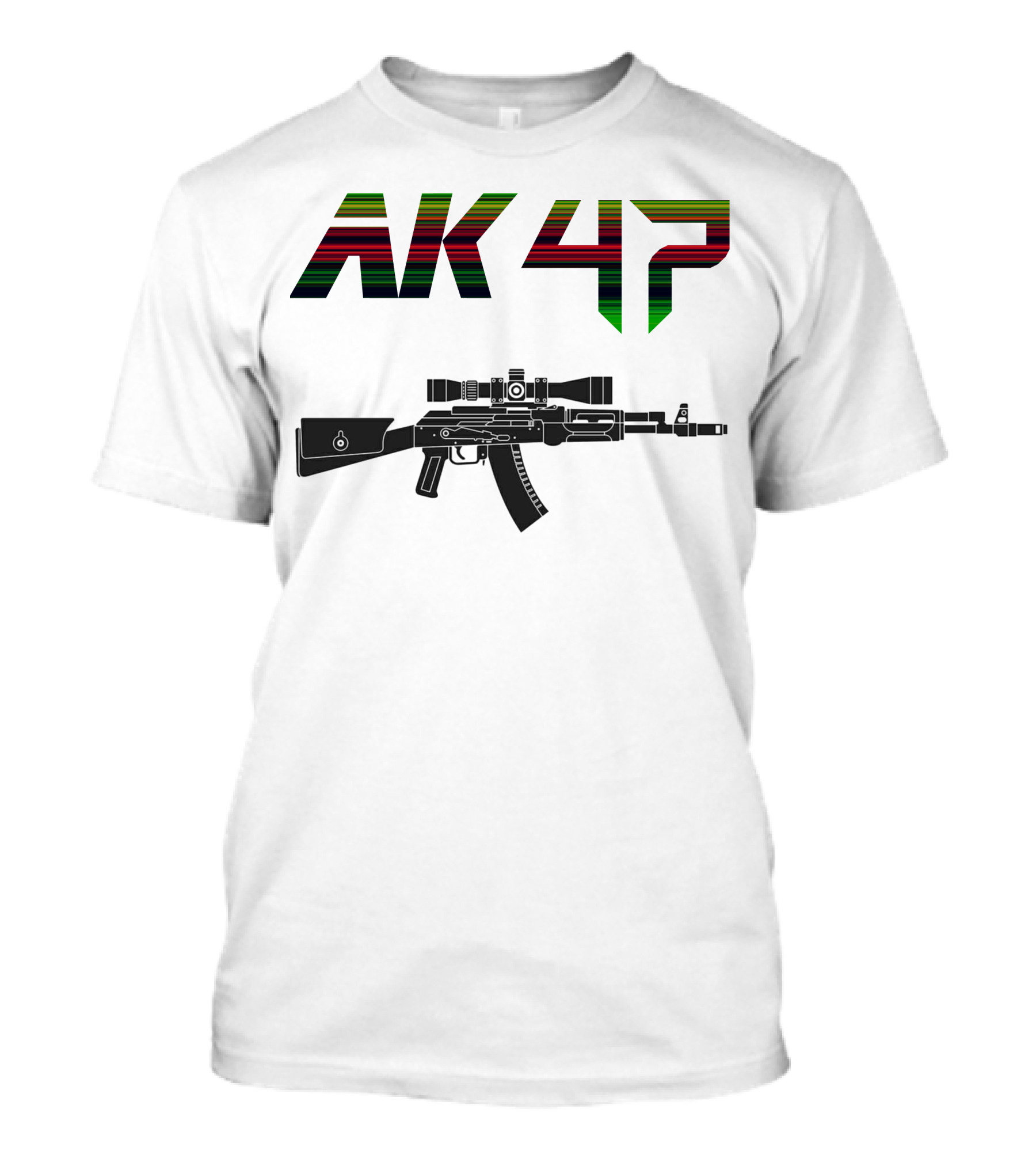 AK 47 Rifle Outline T-Shirt