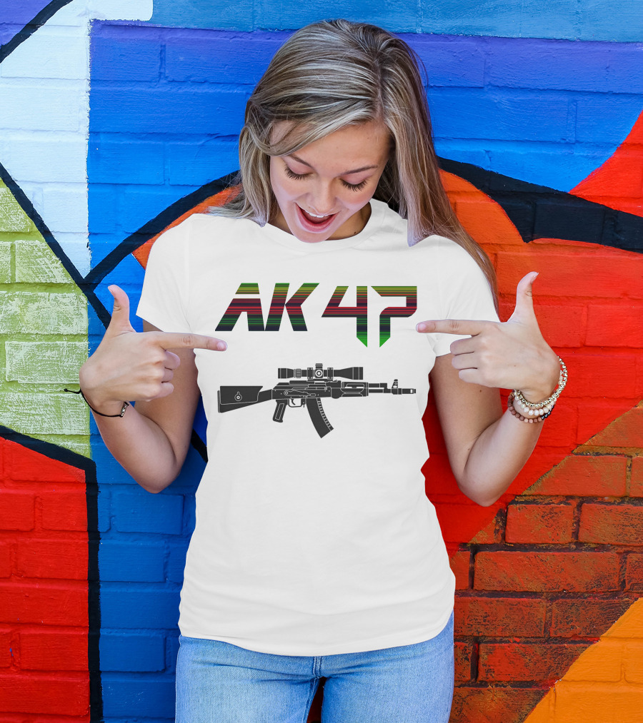 AK 47 Rifle Outline T-Shirt