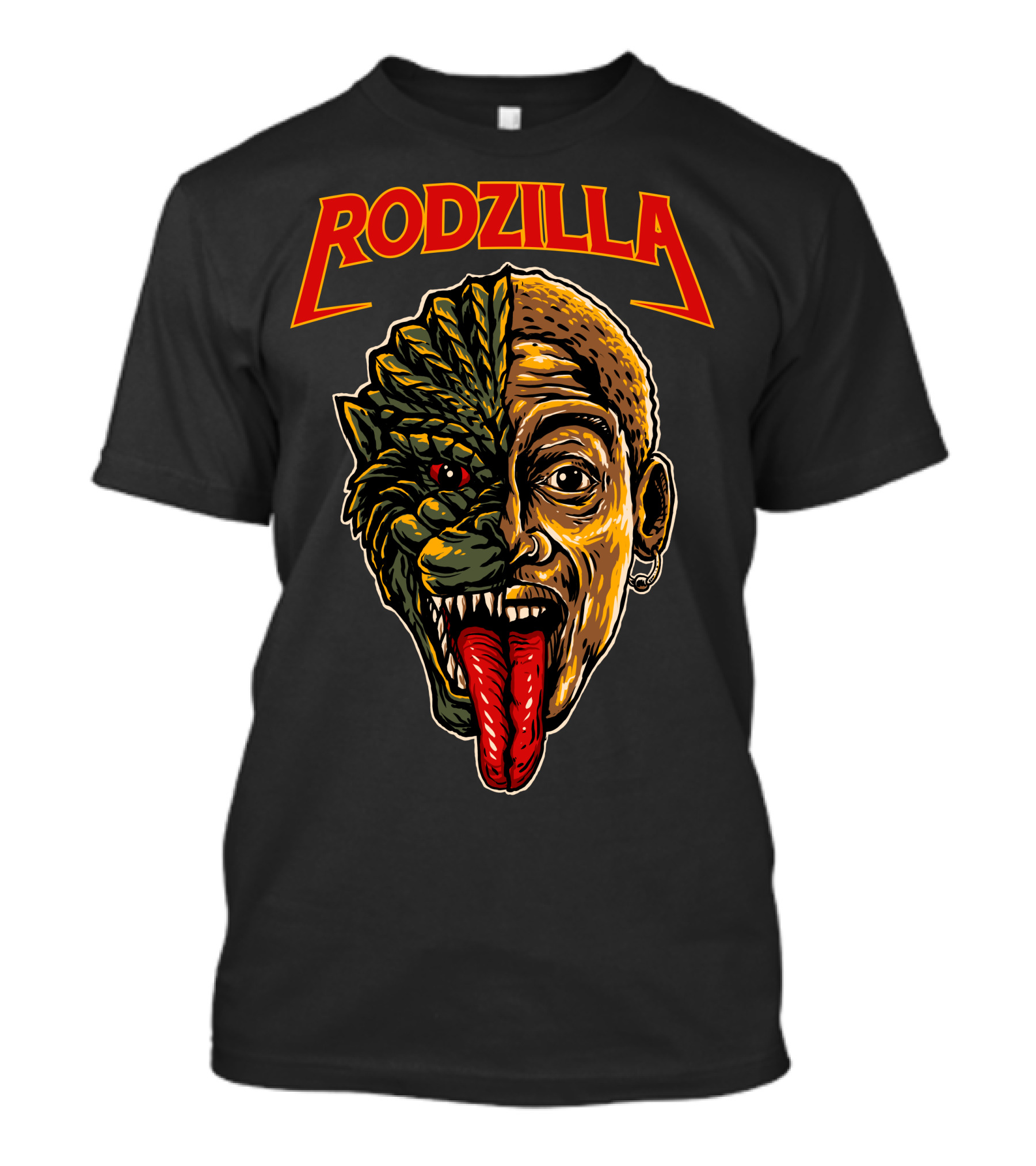 Rodzilla Monster Hybrid Face With Tongue Out T-Shirt