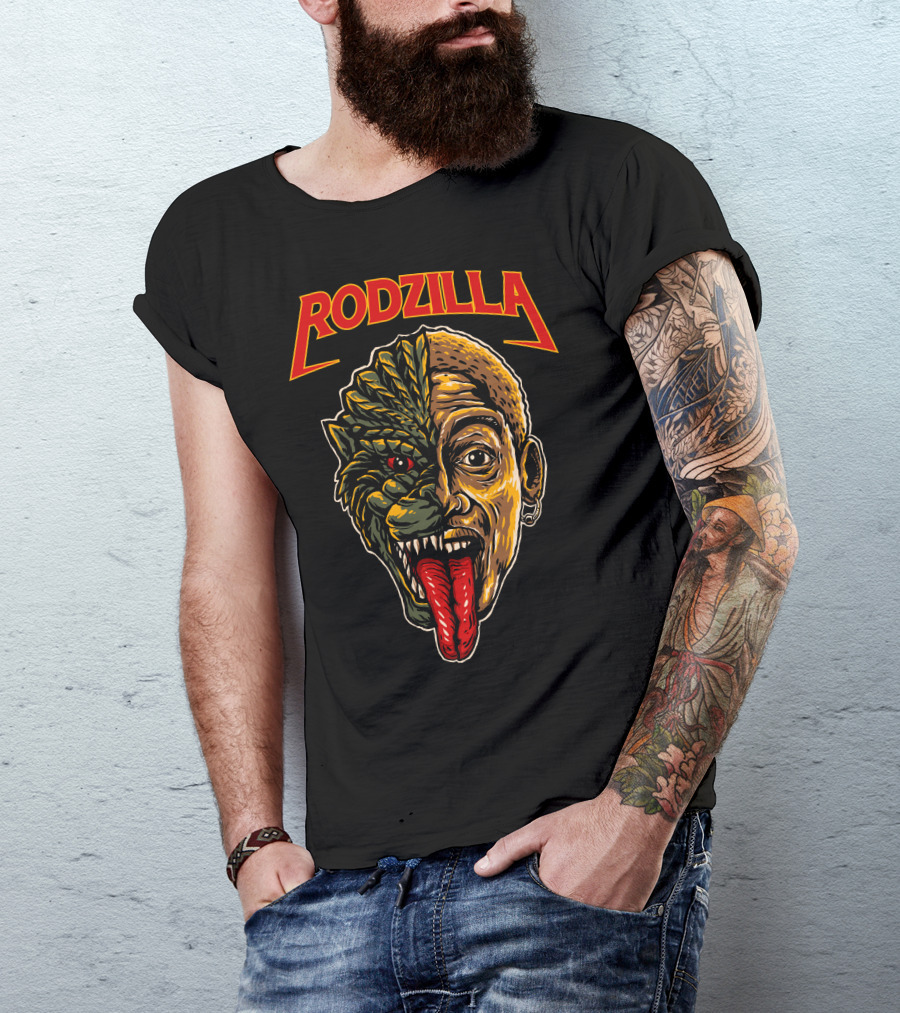 Rodzilla Monster Hybrid Face With Tongue Out T-Shirt