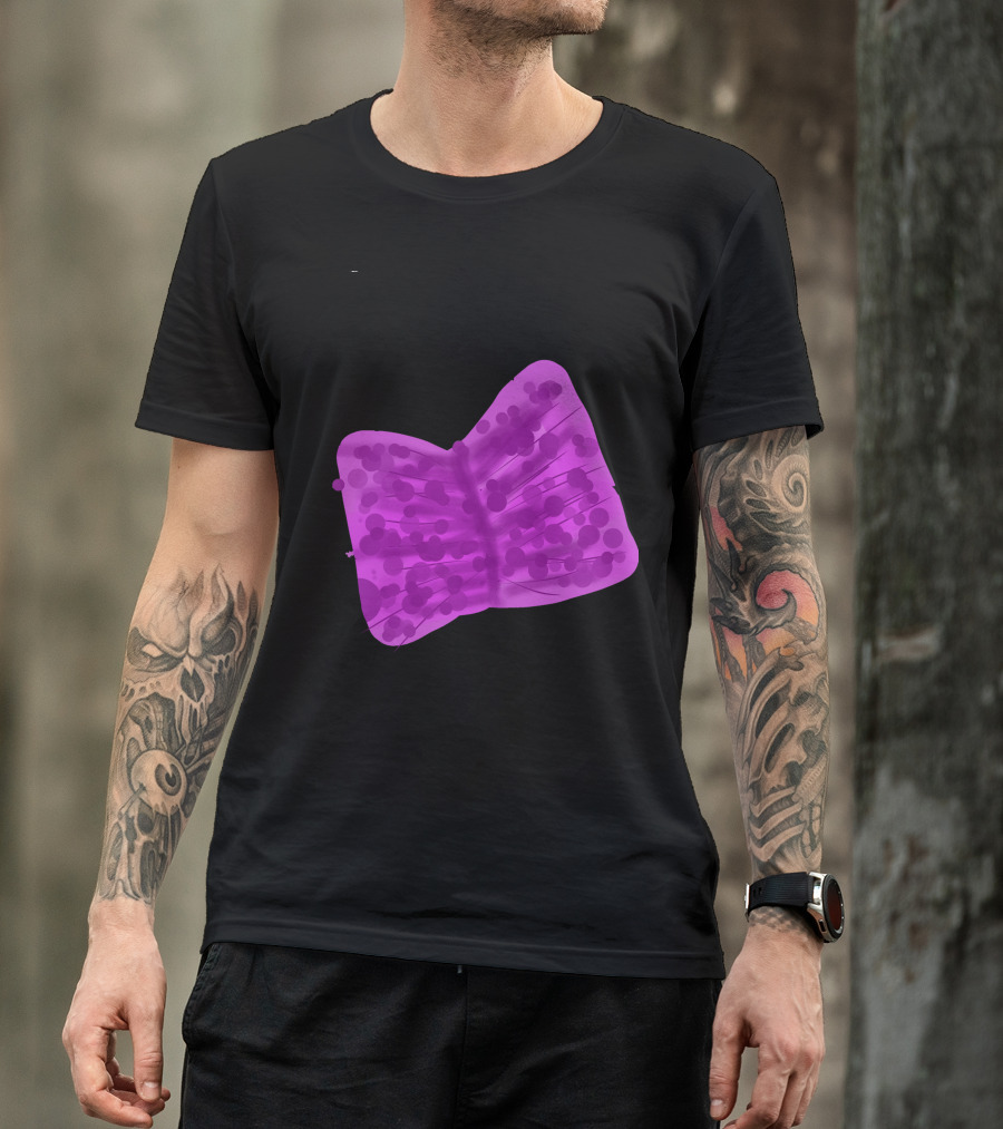 Romance Ribbon Butterfly Purple Dot Pattern By Marceliana T-Shirt