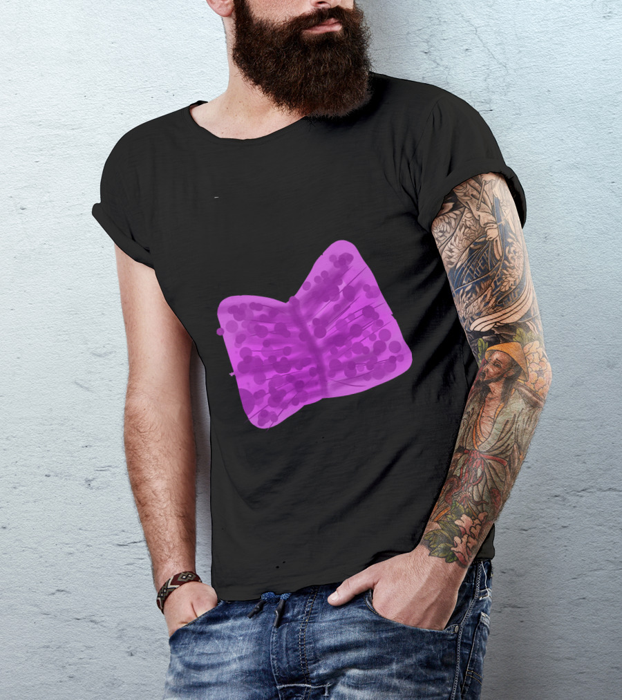 Romance Ribbon Butterfly Purple Dot Pattern By Marceliana T-Shirt