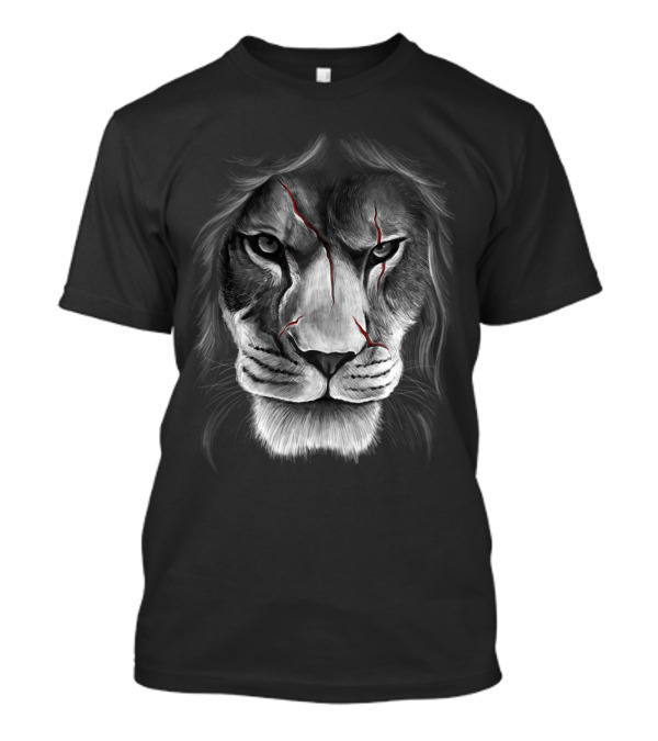 Scarface Lion Face With Dramatic Scars T-Shirt