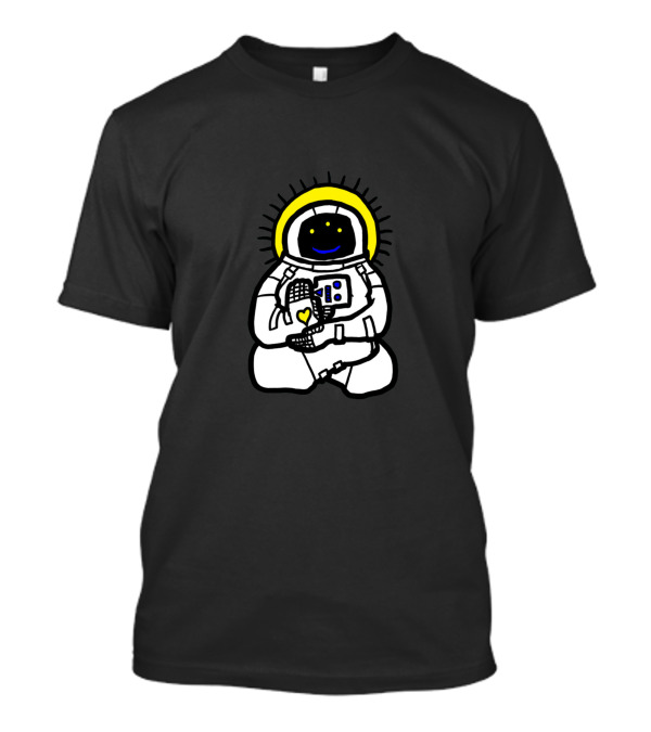 Spirit Animal Astronaut With Bright Smile And Yellow Heart Halo T-Shirt
