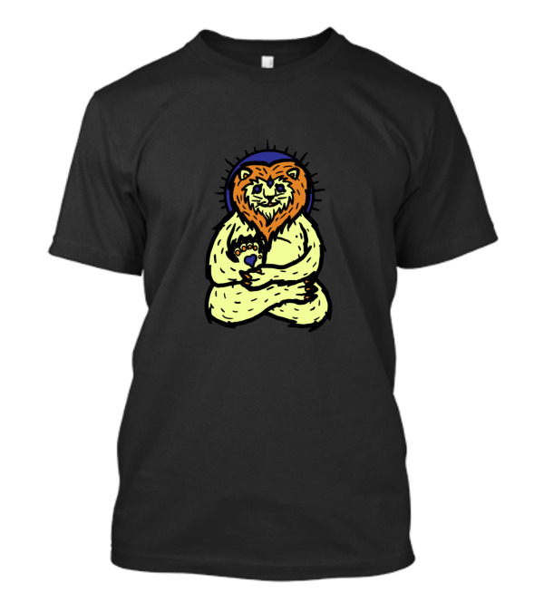 Spirit Animal Lion Meditating With Heart Paw T-Shirt