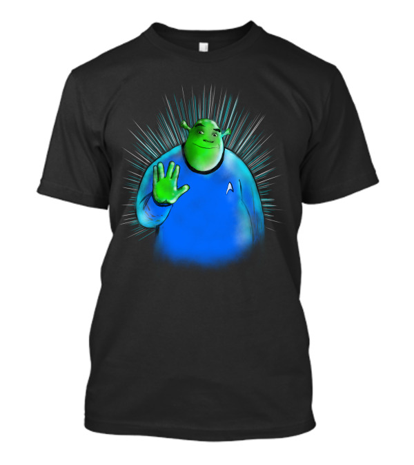 Star Trek Shrek In Spock Uniform With Vulcan Salute T-Shirt