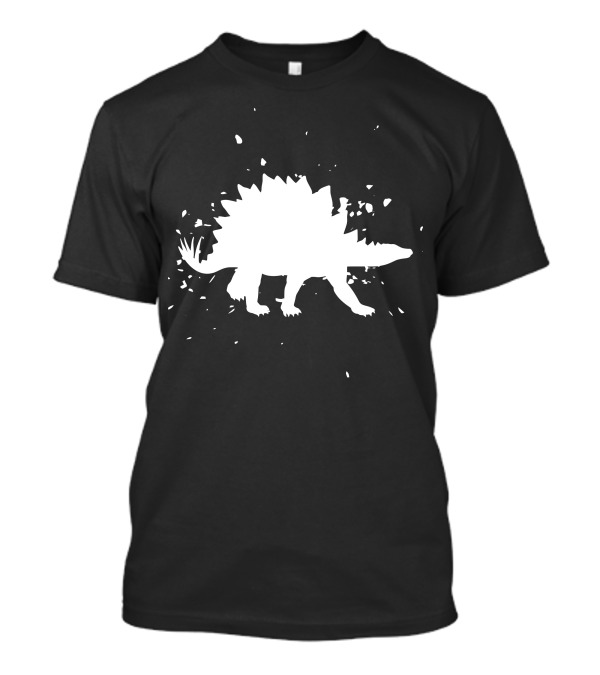 Stegosaurus Dino Silhouette With Splatter Effect T-Shirt