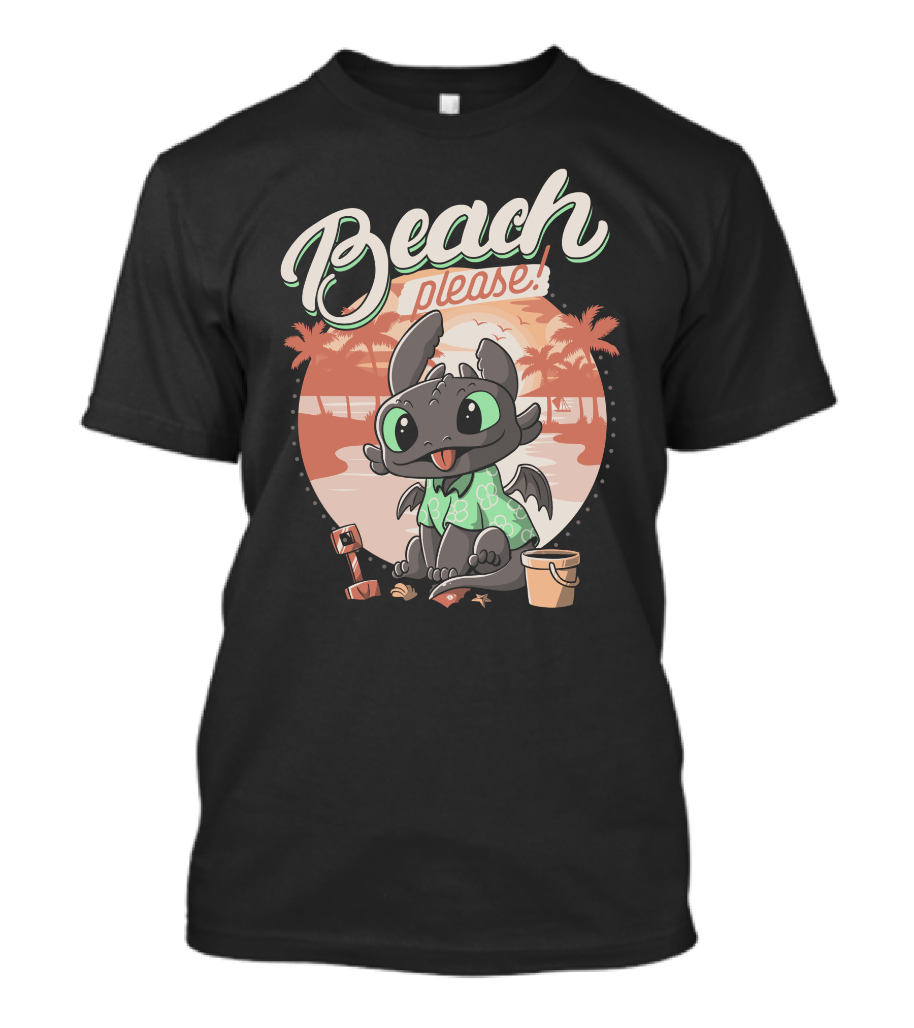 Beach Please Summer Dragon Cute Fun T-Shirt