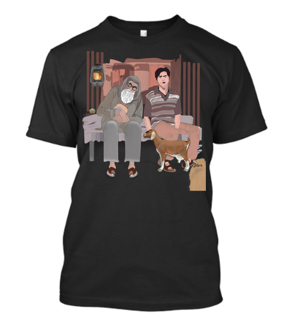 The Old Beardo Man Sitting With Companion And Goat T-Shirt