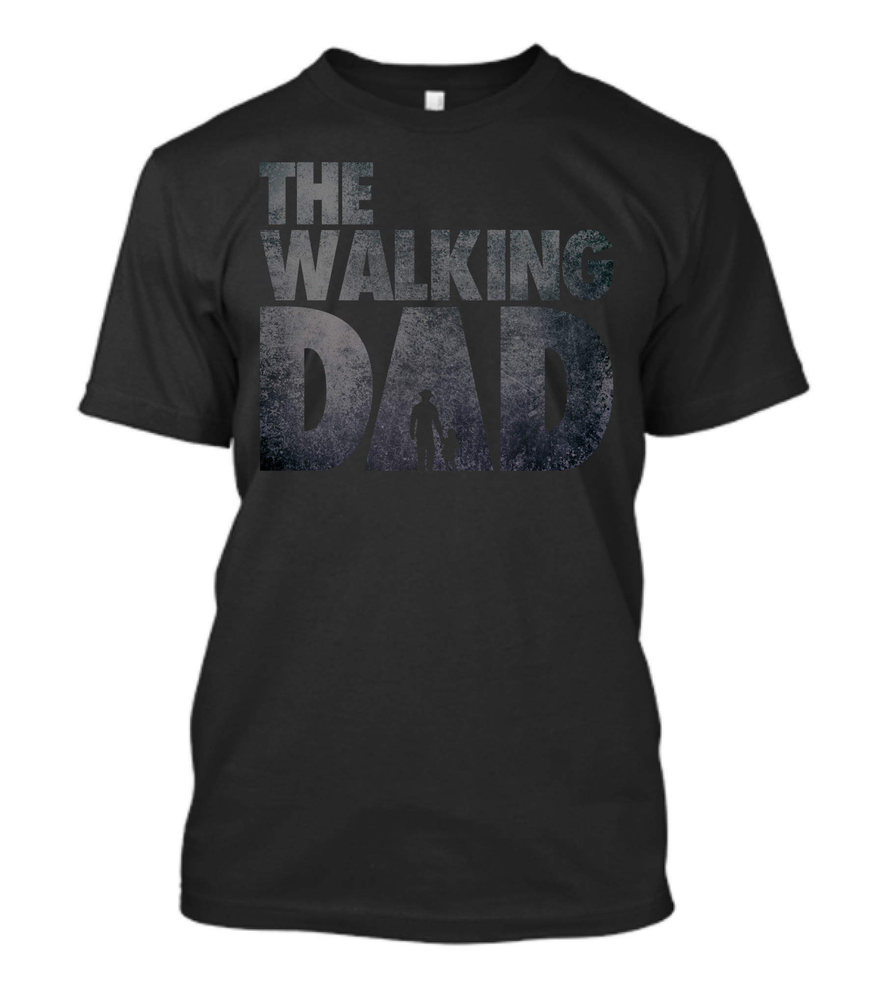 THE WALKING DAD Silhouette Father And Child Dark T-Shirt